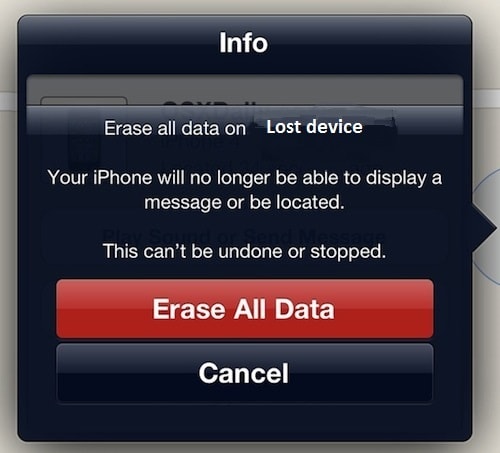 erase this device find my iphone