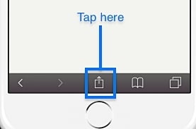 tap on up button