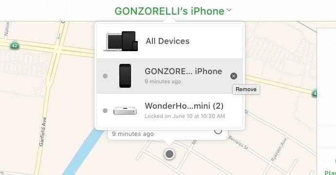 Gerät entfernen, um "Mein iPhone suchen" auszuschalten