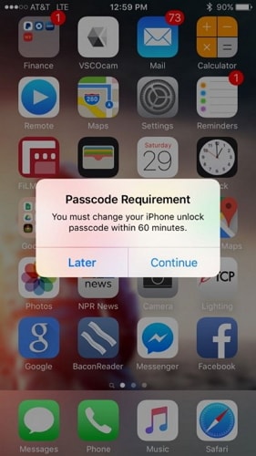 passcode requirement