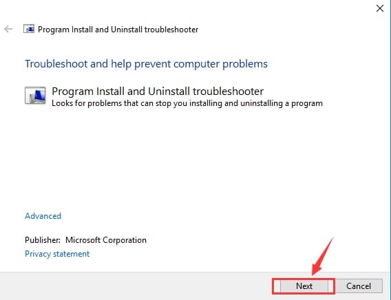 Fehlerbehebung mit dem Microsoft-Dienstprogramm