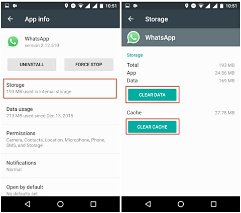 Corrigir problemas de whatsapp - Problema de dados de cache