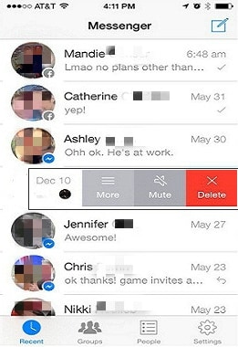 delete messenger conversation on ios