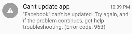 can't update app