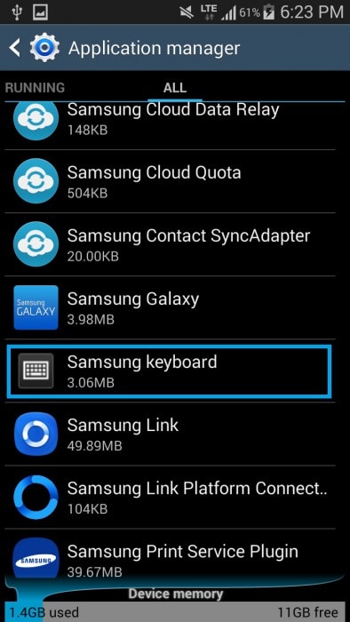 لوحة مفاتيح Samsung