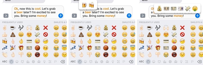 Ersetzen Sie Wörter durch Emojis