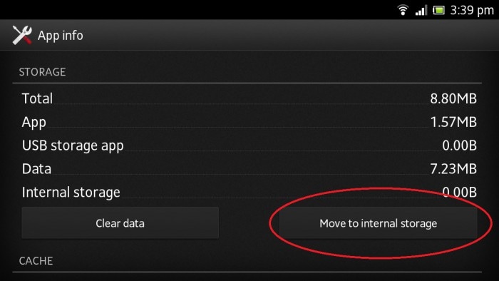 select “Move to Internal Storage”