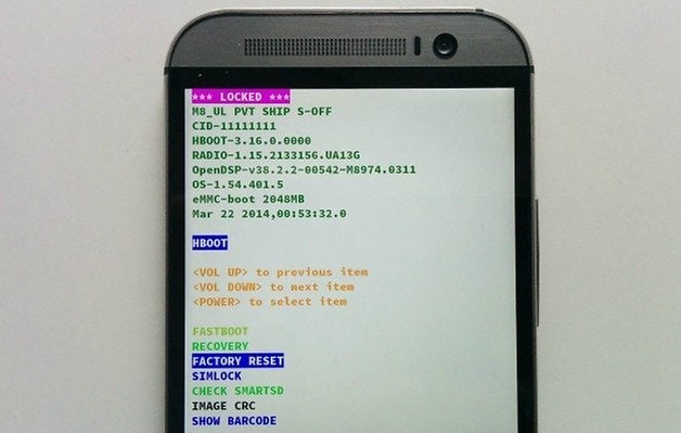 htc white screen-select “Factory reset”