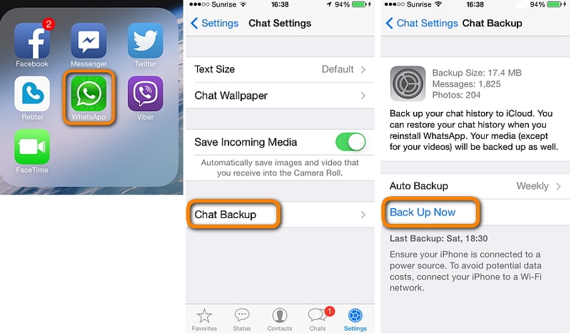 backup do whatsapp no iphone 1