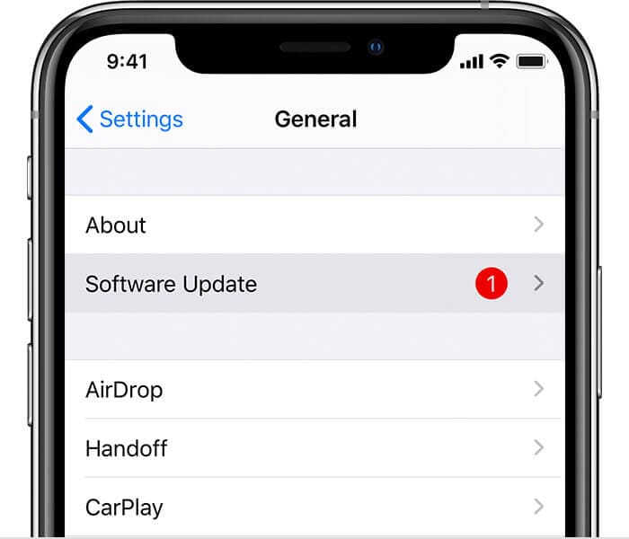 تحديث نظام ios الخاص بك