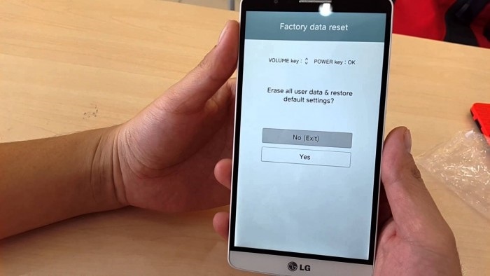 factory reset lg