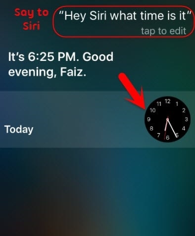 Frag Siri nach der Zeit