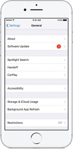 update iphone in settings