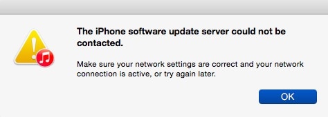 fixiPhone software update server could not be contacted