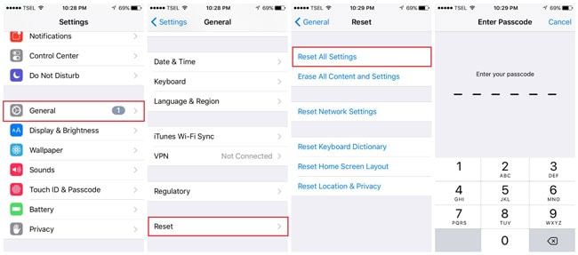 reset all settings to fix iphone bluetooth not working