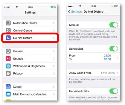 le notifiche non funzionano su iphone-spegnimento non disturbare