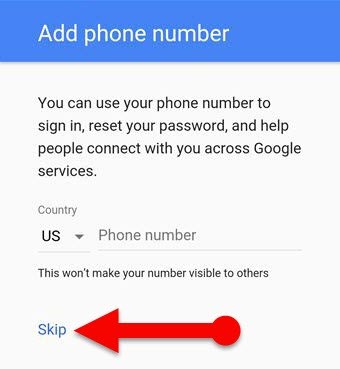 bypass gmail phone verification-hit “Skip”