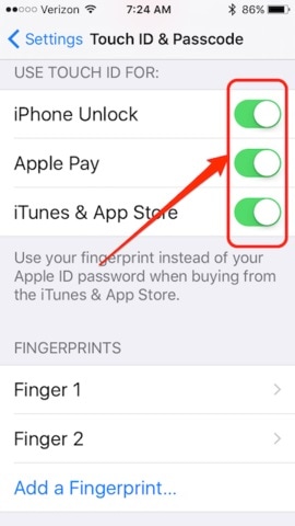 touch id فشل-إعادة تمكين touch id لـ apple pay