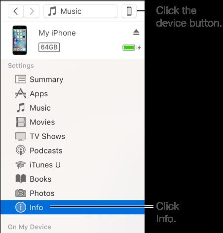 مزامنة جهات اتصال iphone مع ipad باستخدام itunes