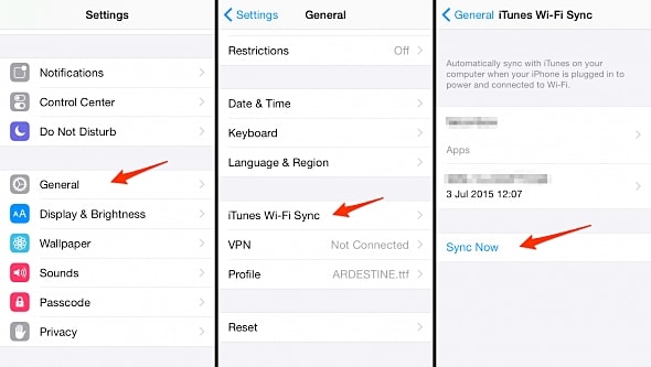 كيفية عمل نسخة احتياطية لمزامنة iphone-itunes wifi