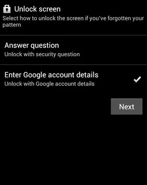 reset unlock pattern in android phone