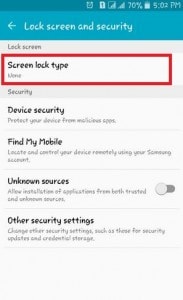 setup android pattern lock screen-tap on the â€œScreen lock typeâ€� feature