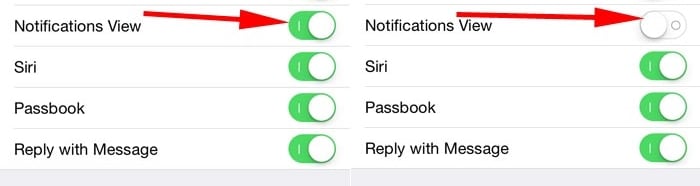 pantalla de bloqueo de iPhone con notificaciones: Desactivar la vista de notificaciones