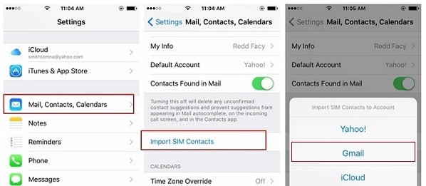 click on “Import Sim Contacts”