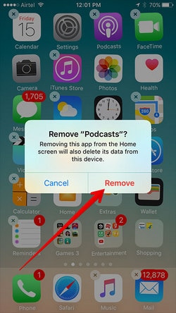 Apps auf dem iPhone 8 vom Startbildschirm löschen