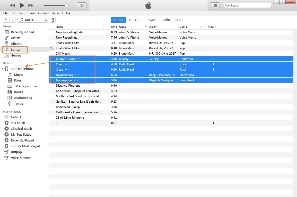 Comment transférer de la musique vers l'iPhone X en utilisant iTunes-1