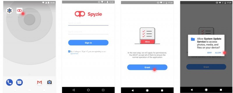track a cell phone with Spyzie-Open your Spyzie account