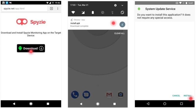 monitor phone activity with Spyzie-Install it on Android