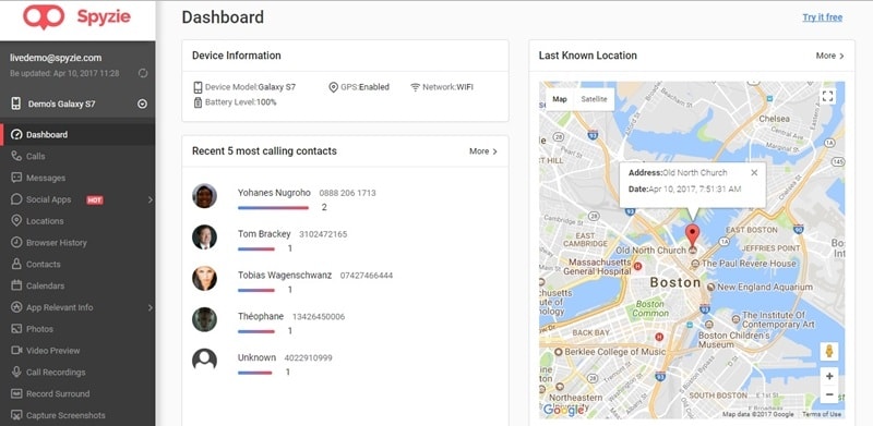 monitor phone activity with Spyzie-start monitoring the target Android