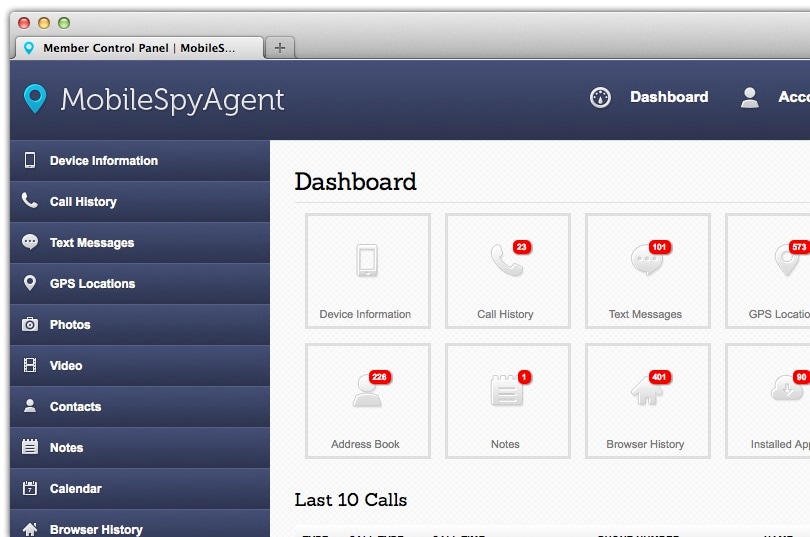 Telefonüberwachungs-Apps - Mobile Spy Agent