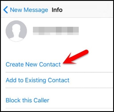 Unlock iPhone Passcode-Create new contact