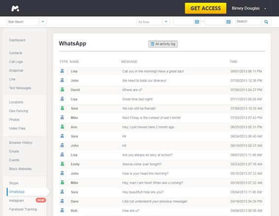 track a cell phone via mSpy-sort through WhatsApp messages by date
