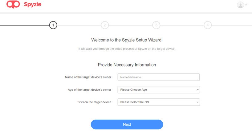 track a cell phone using Spyzie-enter information