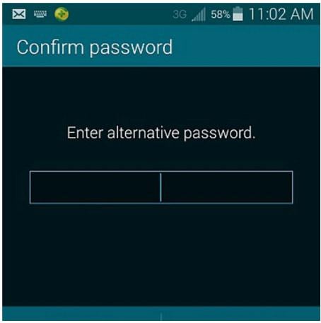 confirm the screen password