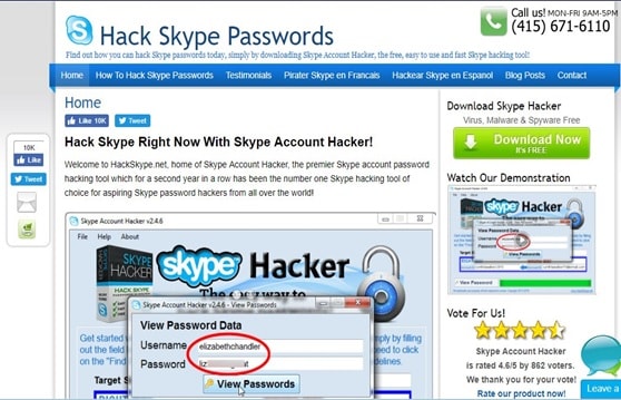 تطبيقات اختراق Skype - Skype Account Hacker