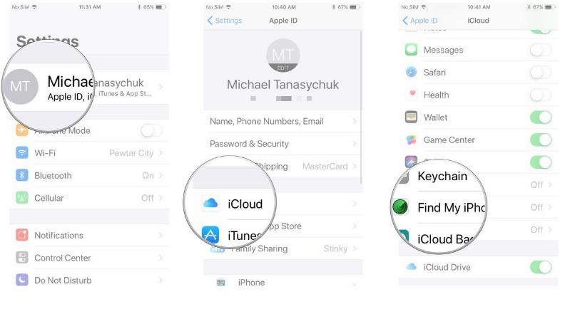 how to trace a cell phone- enable Find My iPhone option