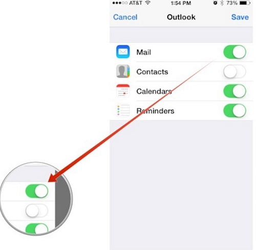 sincronizar los contactos del iphone con outlook