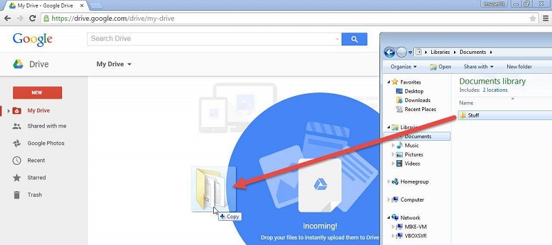 load video files to google drive