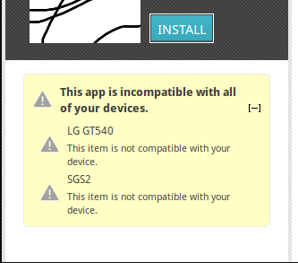 get incompatible apps