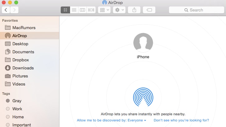 transferir fotos de iphone a mac usando airdrop