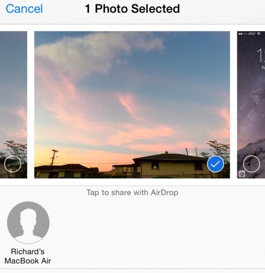 share iPhone photos to mac through airdrop