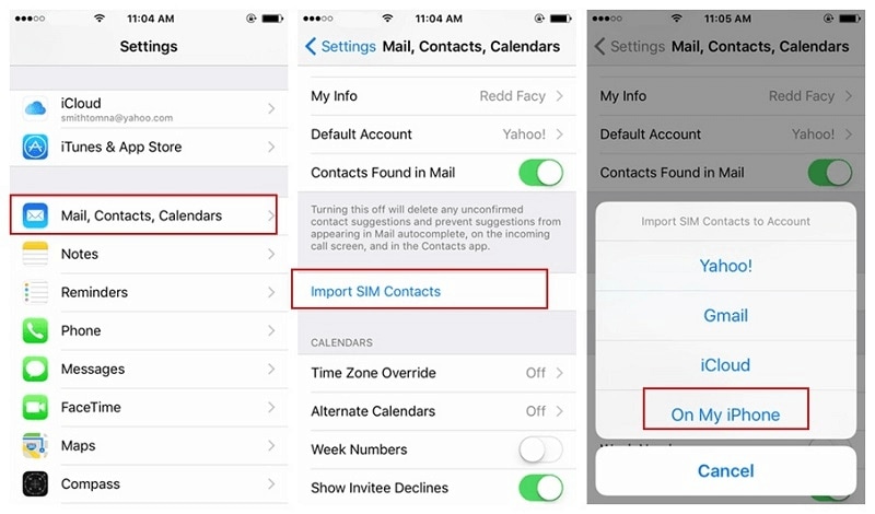 importer des contacts vers iPhone depuis une carte SIM