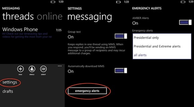 disable Android Alerts from messaging app