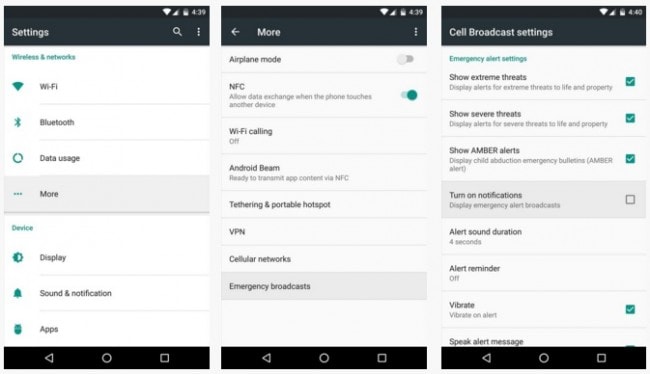 enable Android Alerts