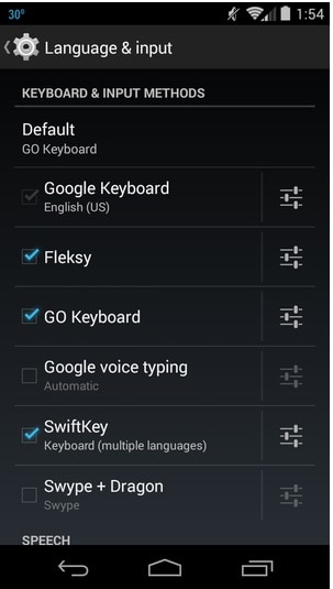تغيير لوحة مفاتيح android