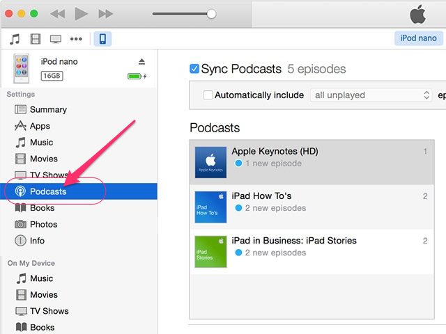  Comment mettre des podcasts sur ipod - sélectionner un podcast 